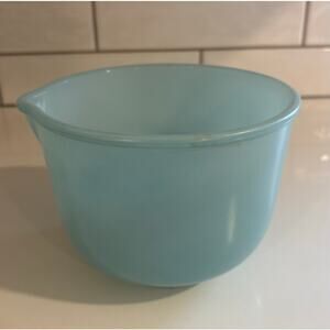 Vintage Glasbake for Sunbeam Turquoise Mixing Bowl with Spout